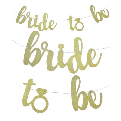Bride to Be Banner Gold