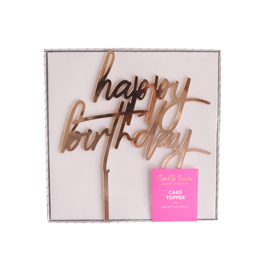 Cake Topper Rose Gold Happy Birthday