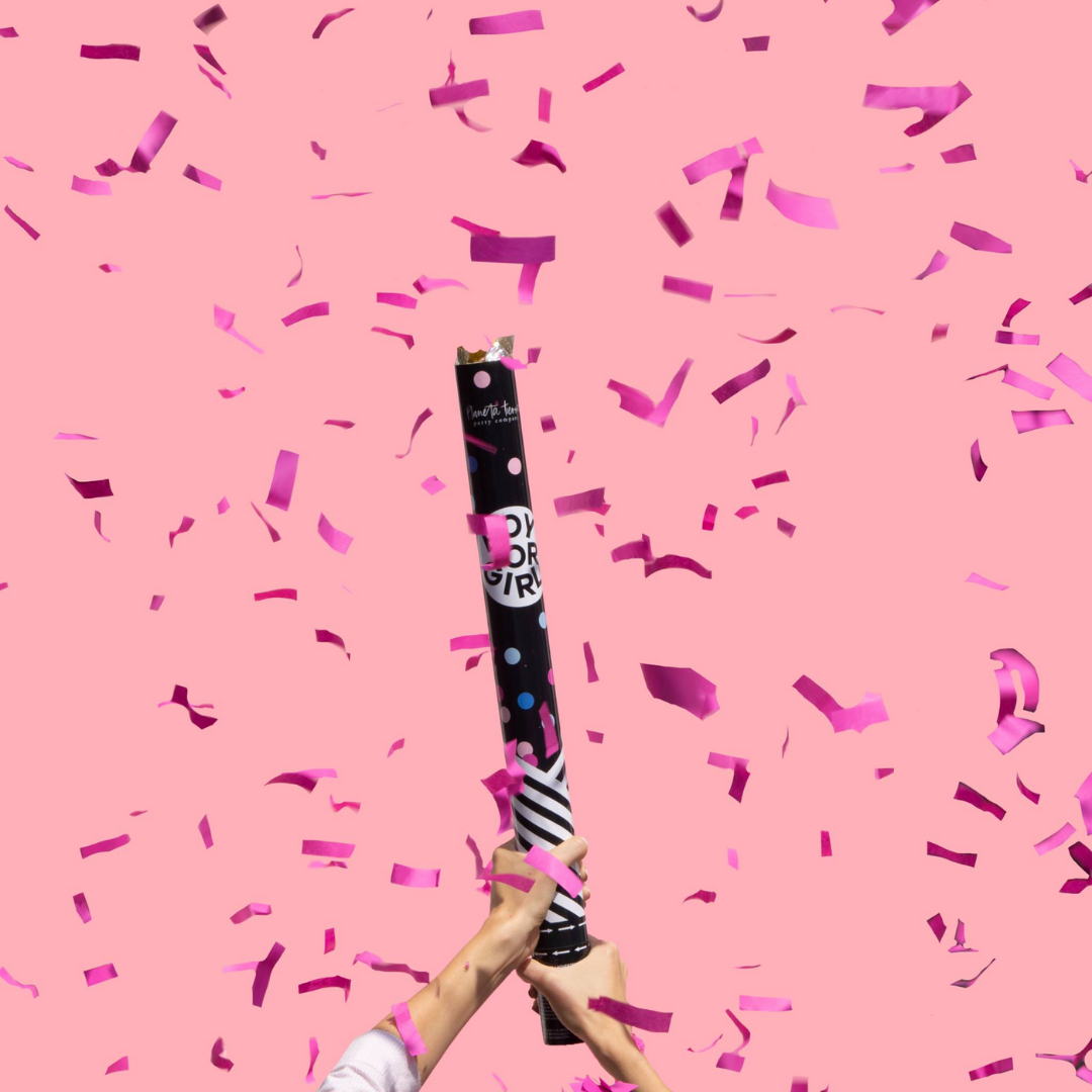 Gender Reveal Confetti Popper Niña Rosa