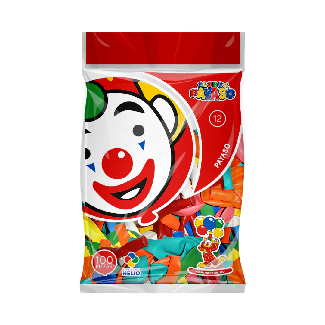 Globo Payaso 12" (100 pz) Surtido