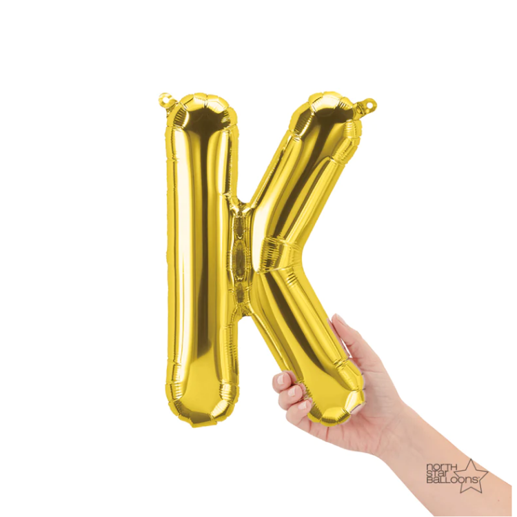 Letra K Dorado 14"