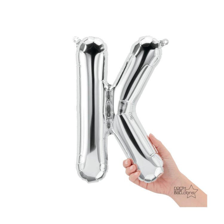 Letra K Plata 14"