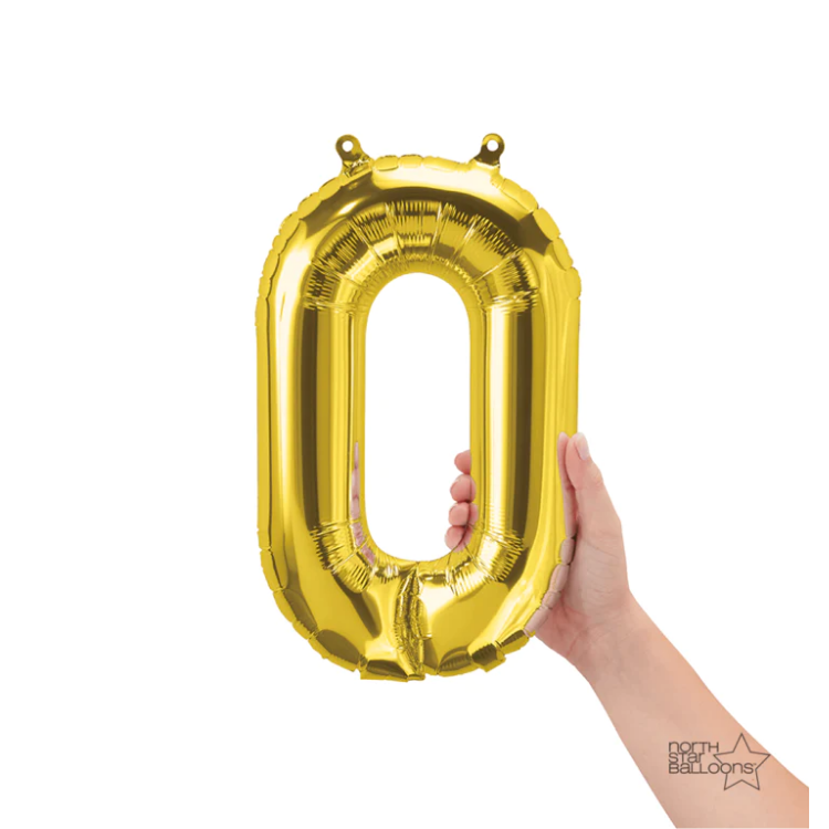 Letra O Dorado 14"