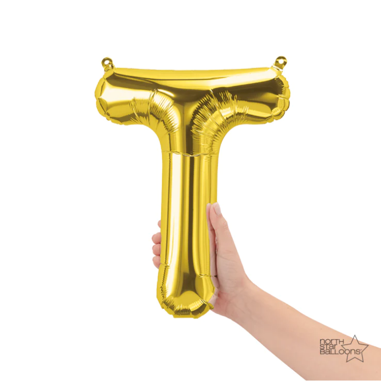 Letra T Dorado 14"