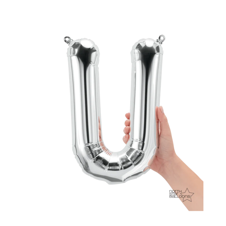 Letra U Plata 14"