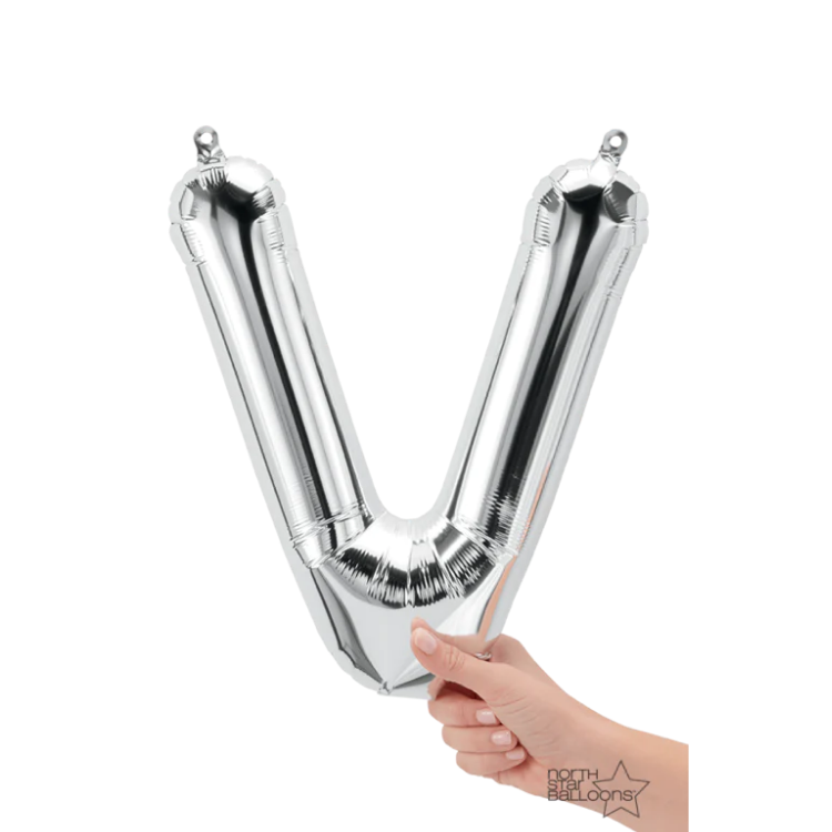 Letra V Plata 14"