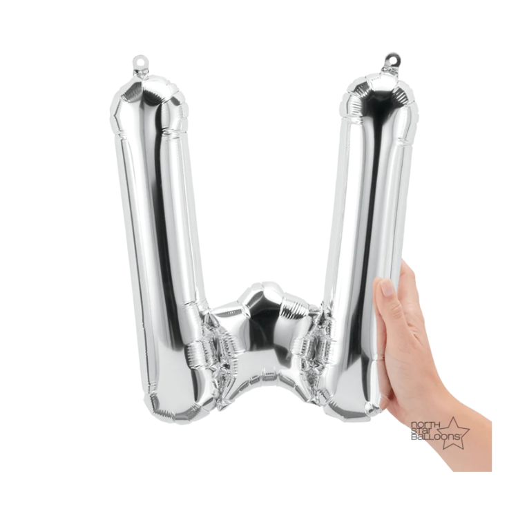 Letra W Plata 14"