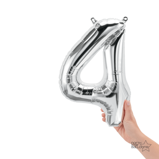 Número 4 plata 14"