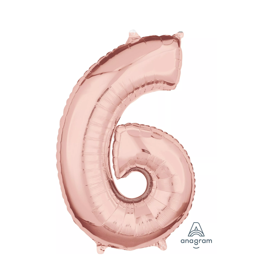 Número 6 rose gold 34"
