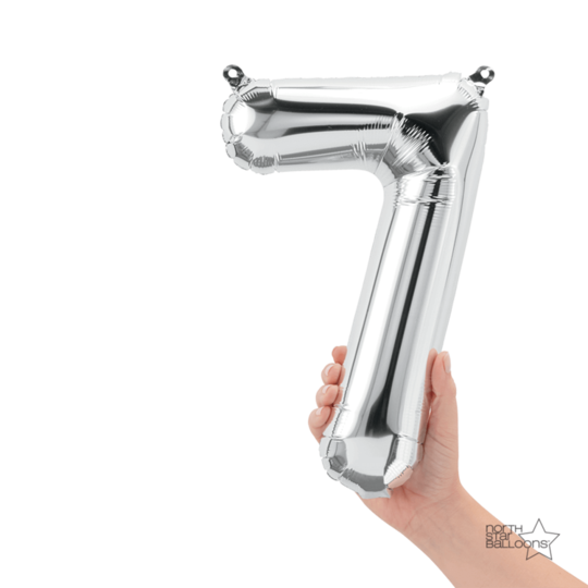 Número 7 plata 14"