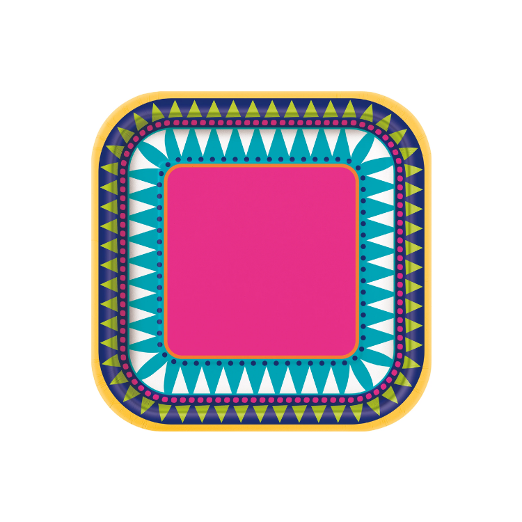 Plato Cuadrado 7" Boho Fiesta