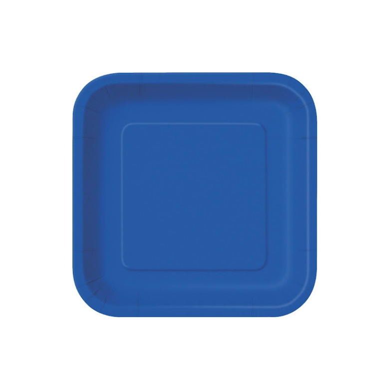 Plato Cuadrado Azul 7"