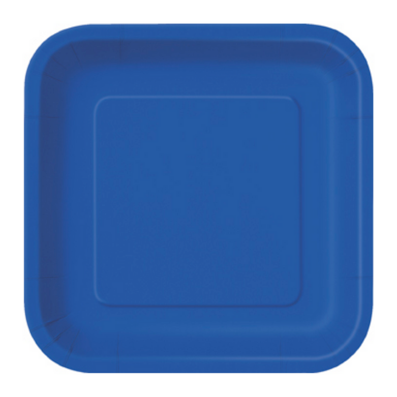 Plato Cuadrado Azul 9"