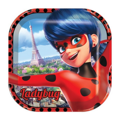 Plato Cuadrado Ladybug