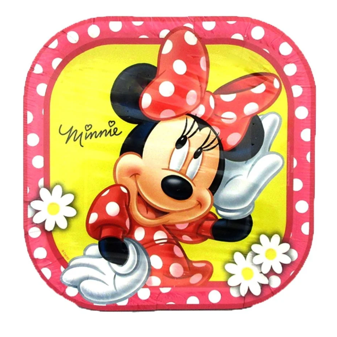 Plato Cuadrado Minnie Red