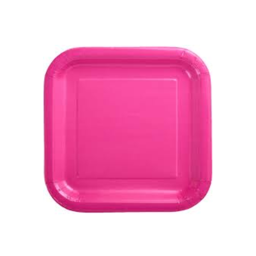 Plato Cuadrado Rosa 7"