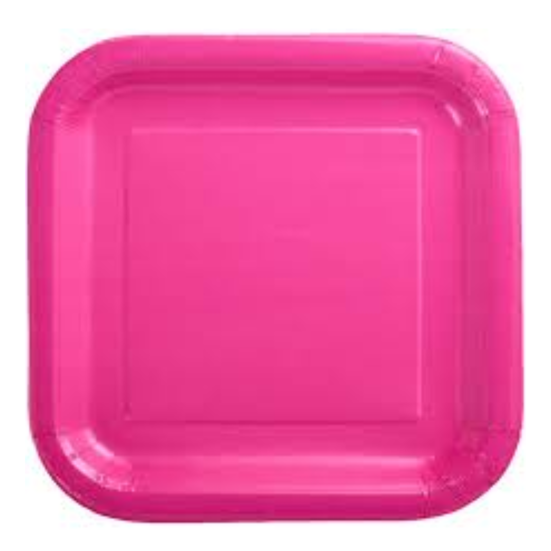 Plato Cuadrado Rosa 9"