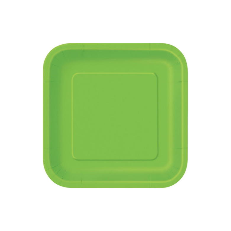 Plato Cuadrado Verde Kiwi 7"