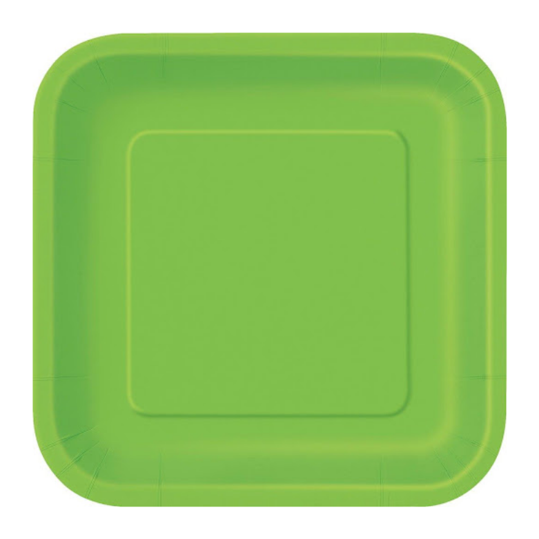 Plato Cuadrado Verde Kiwi 9"