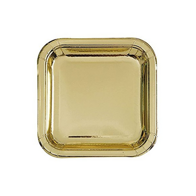 Plato Cudrado Dorado 7"