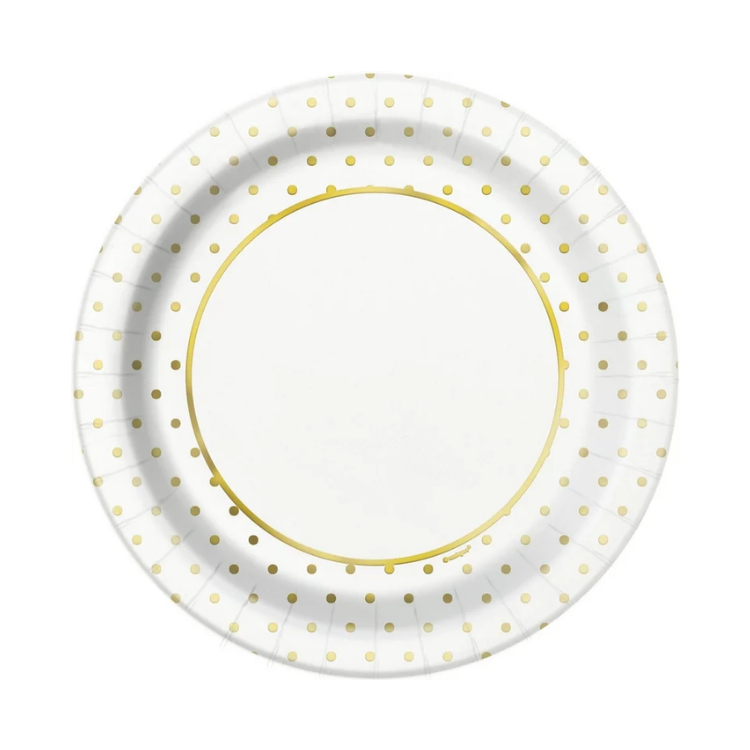 Plato Elegant Gold Dots 9"