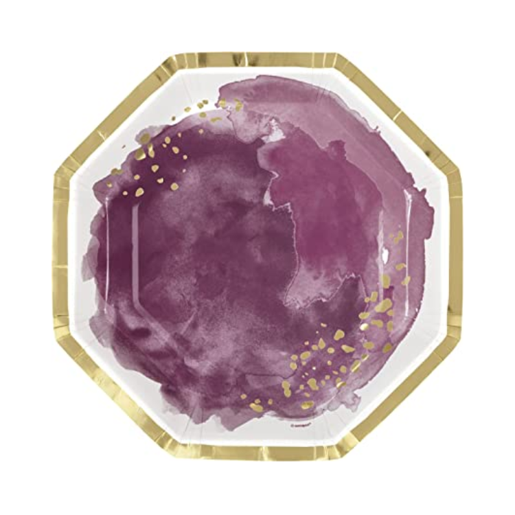 Plato Octágonal 9" Morado Gold