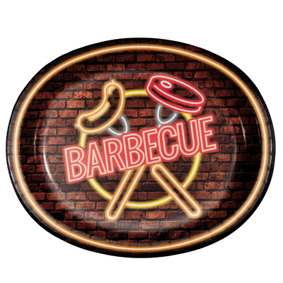 Plato Ovalado Neon BBQ