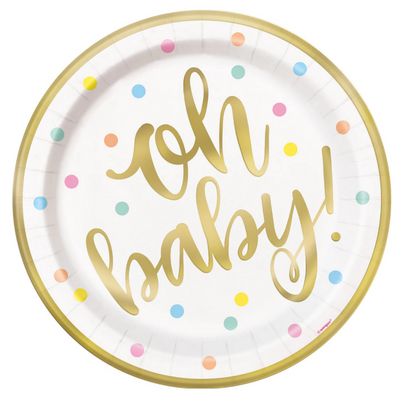 Platos 9" Oh Baby (foil)