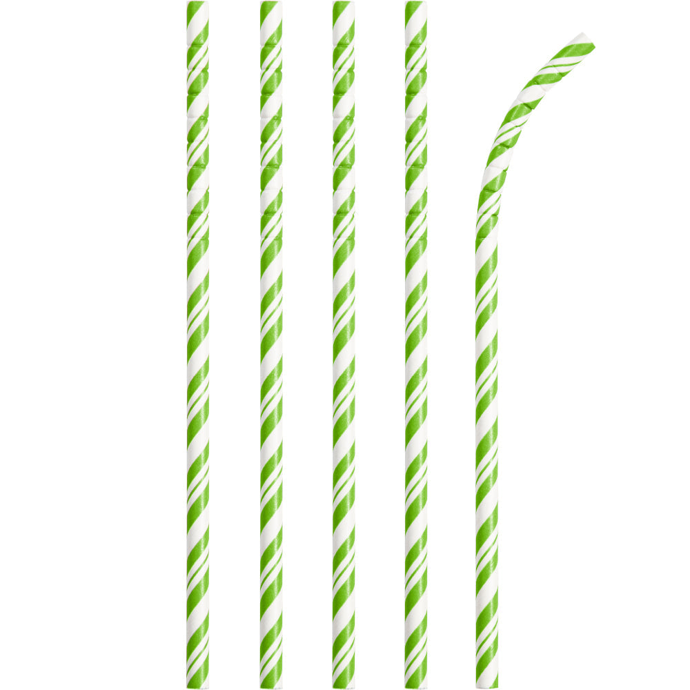 Popotes Líneas Verde Kiwi (24 piezas)