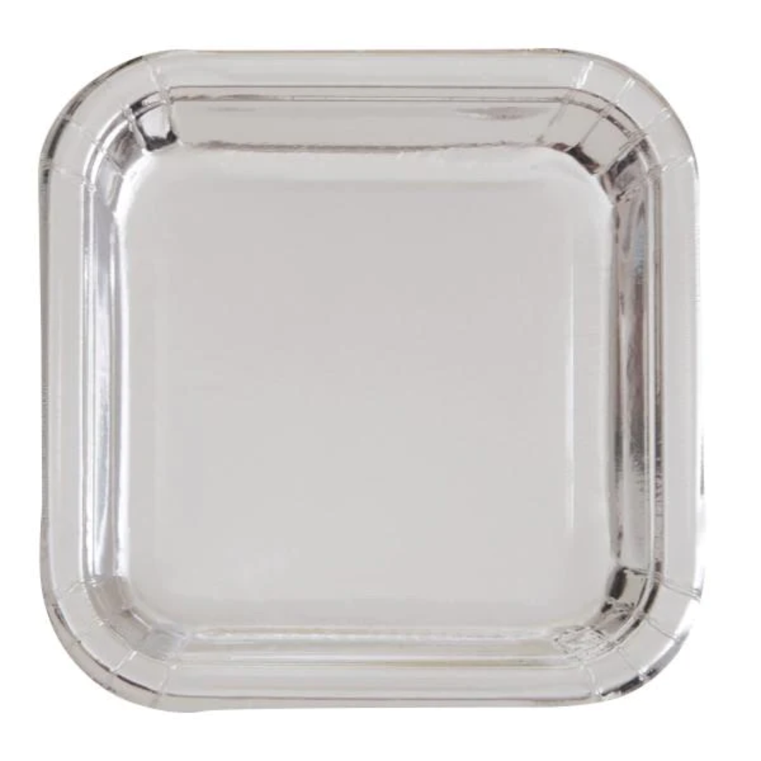Silver Square Plate 9"