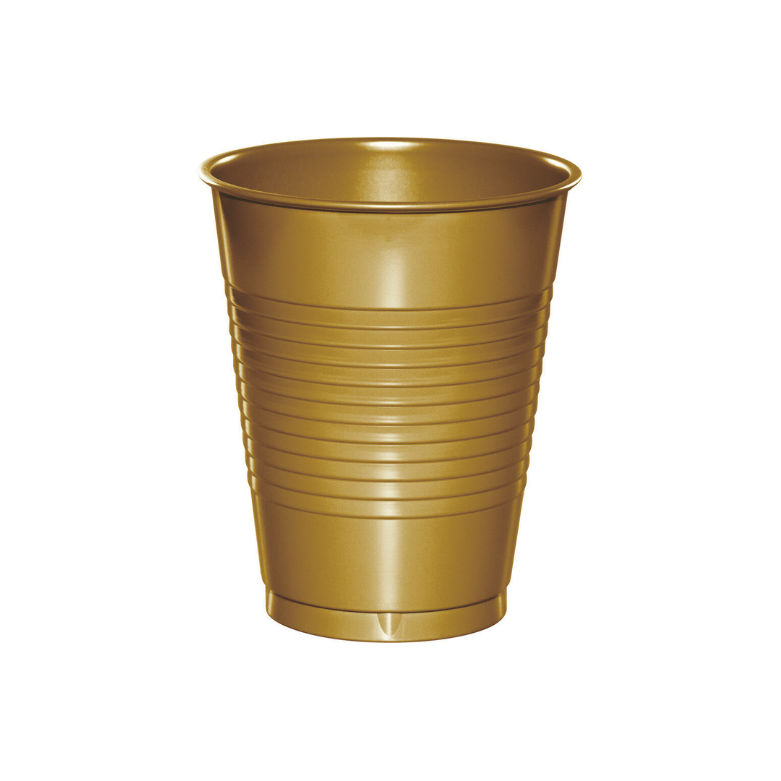 Vaso Plástico Dorado 16 oz