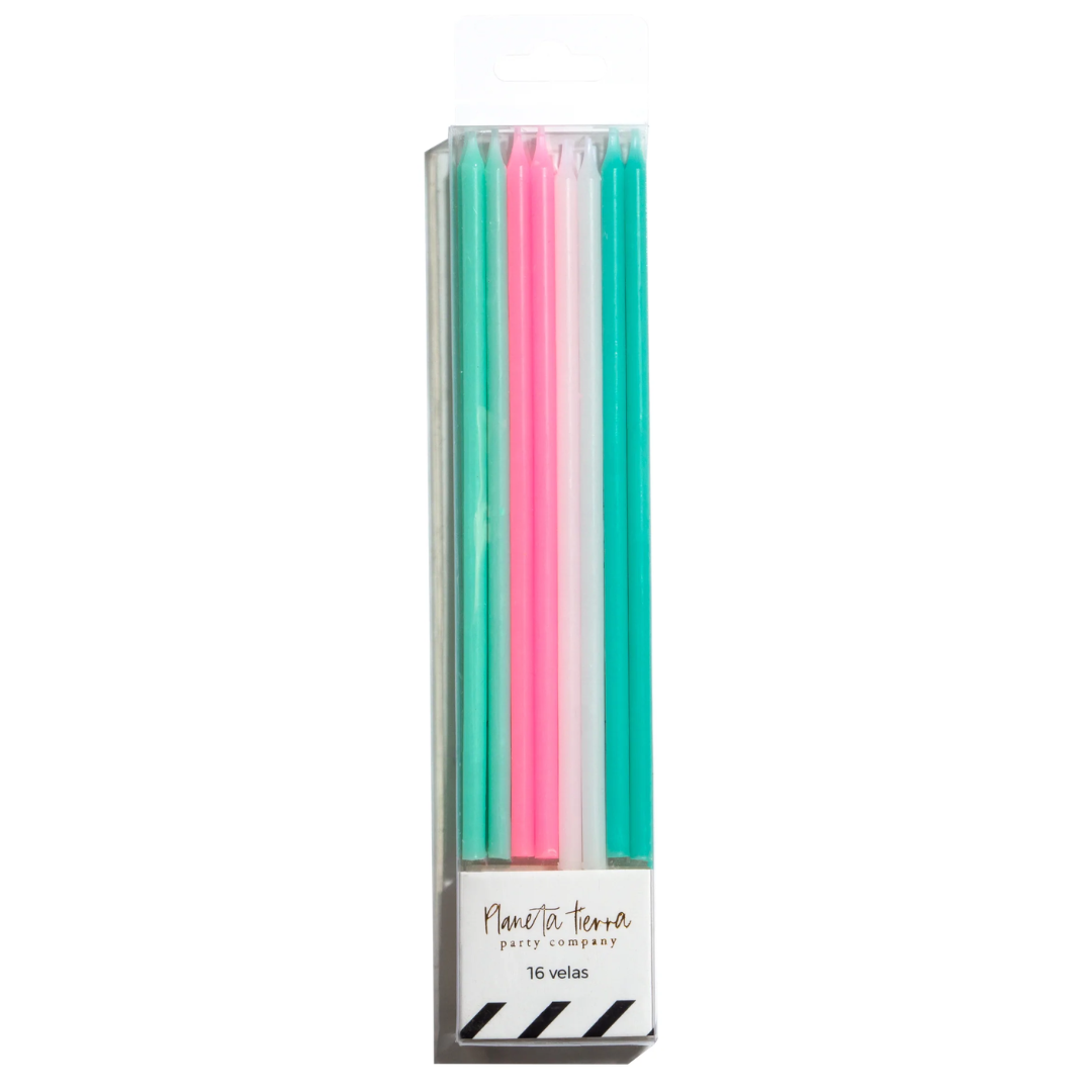 Velas Green Pink White